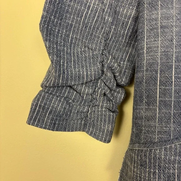 RAMY BROOK Womens Lilianna Double Breasted Striped‎ Blazer Size 0 Pinstripe Blue